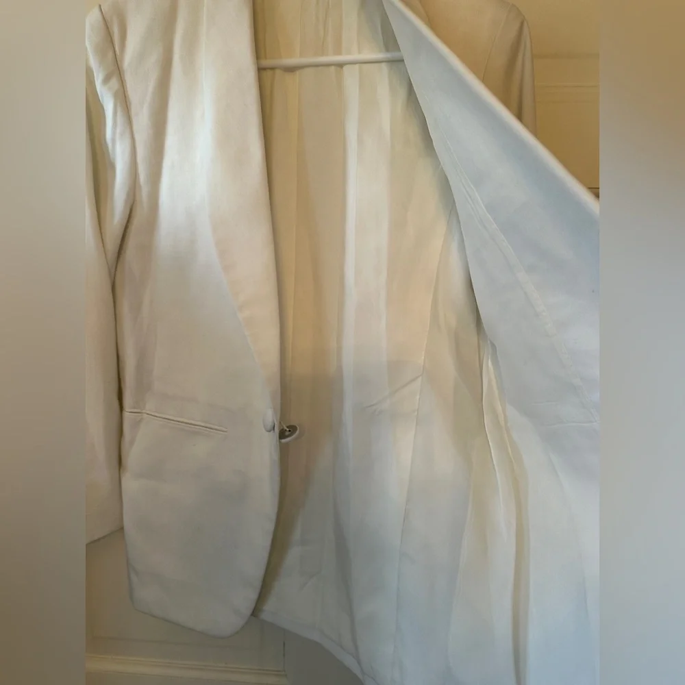 Elegant Vintage White tailored fit linen blazer - Picture 6 of 6